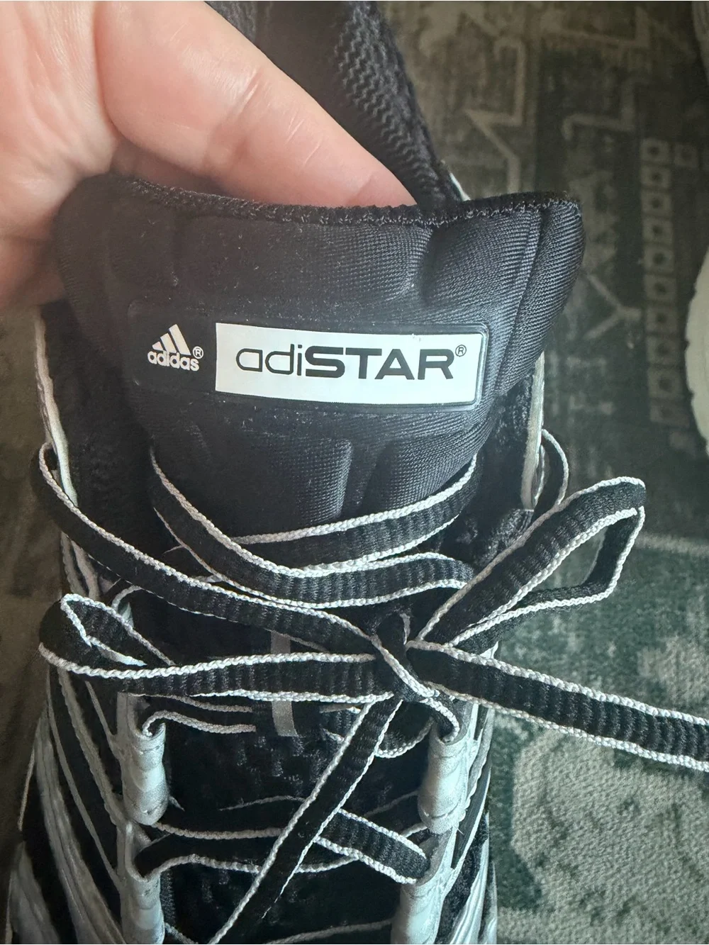 Adidas Adistar Control 5 sneakers black and metallic silver men’s size 11